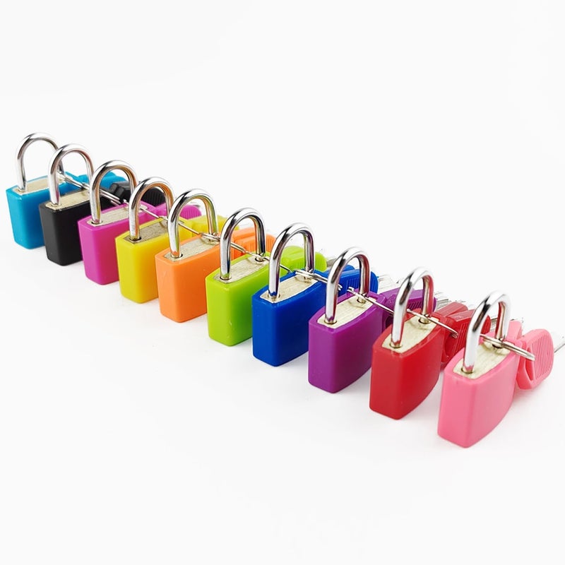TIHOOD 10PCS Luggage Locks with Keys, Locker Lock Small Luggage Padlocks, Suitcase Locks Metal Keyed Padlock for School Gym - Image 3